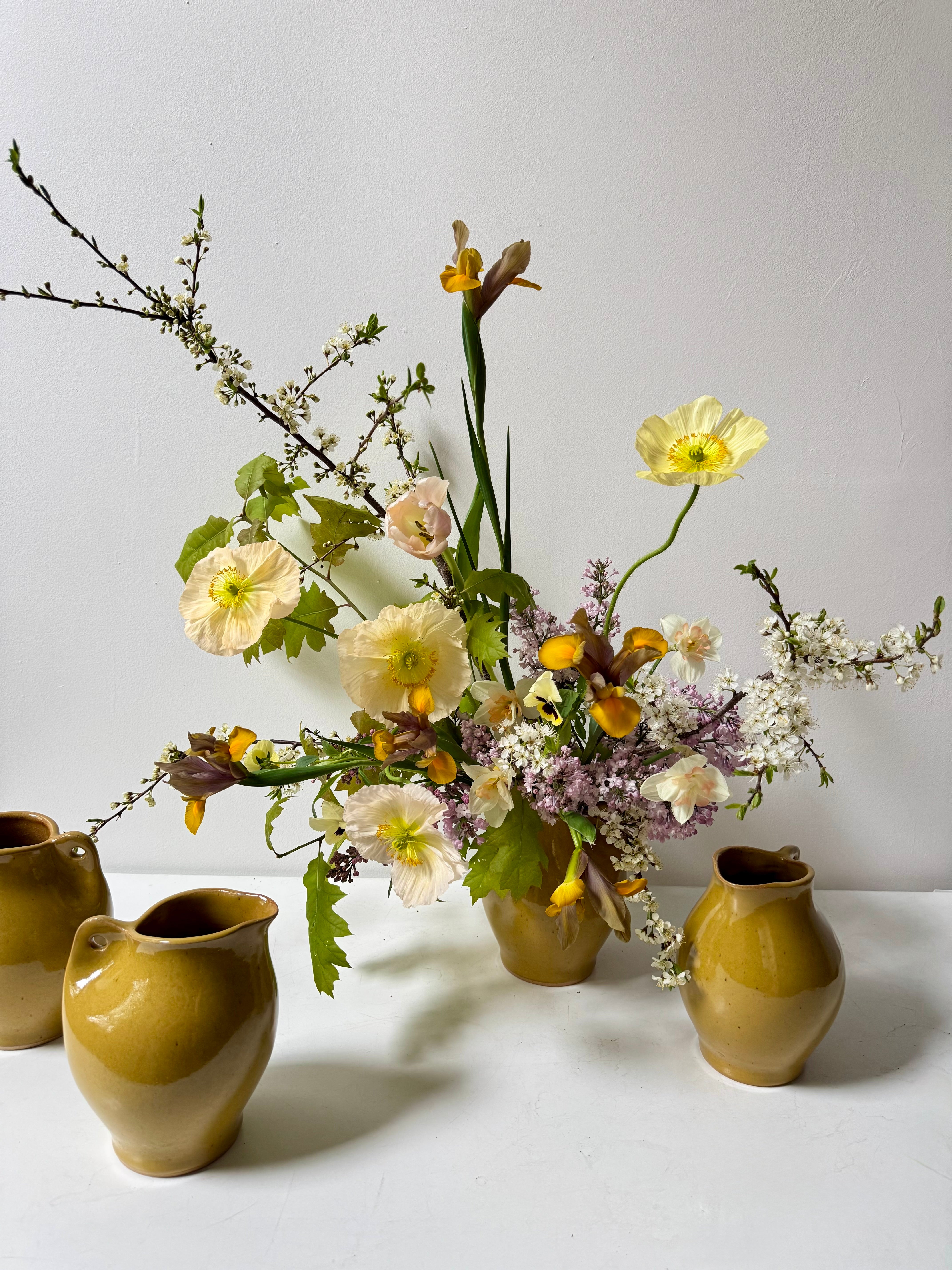 Flower Arrangement · Handmade Maine Ceramic Vase by Campfire Pottery