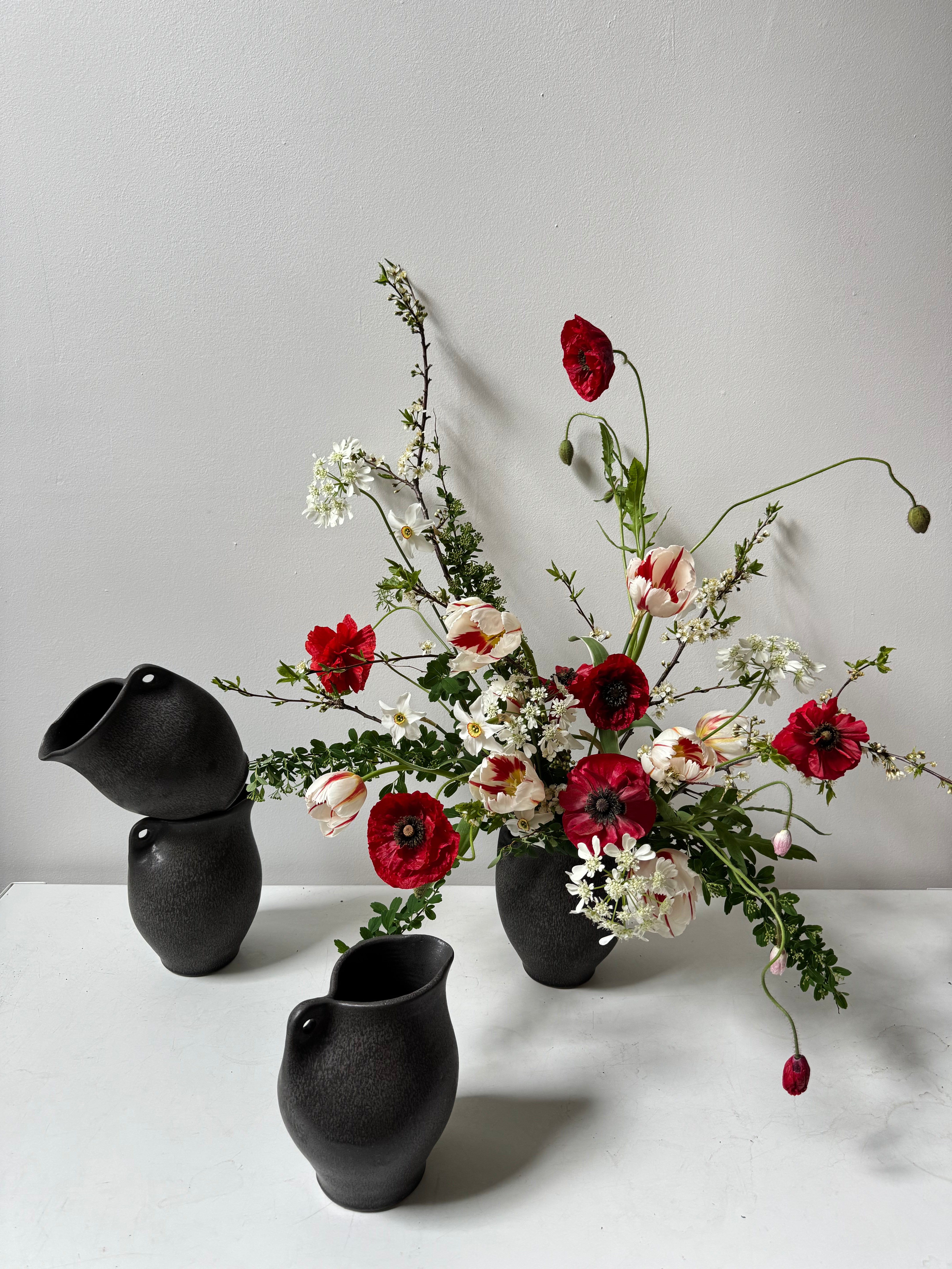 Flower Arrangement · Handmade Maine Ceramic Vase by Campfire Pottery