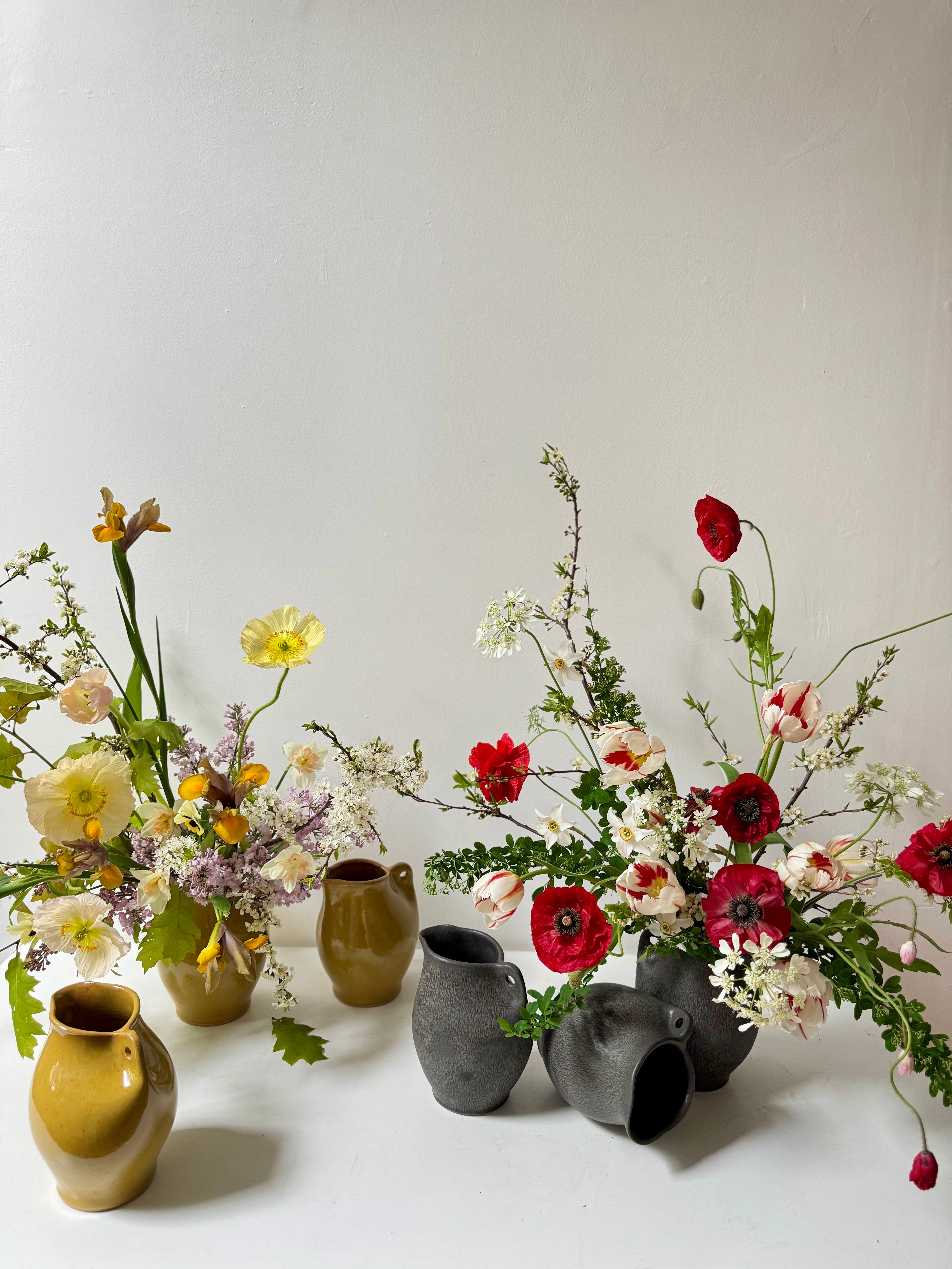 Flower Arrangement · Handmade Maine Ceramic Vase by Campfire Pottery