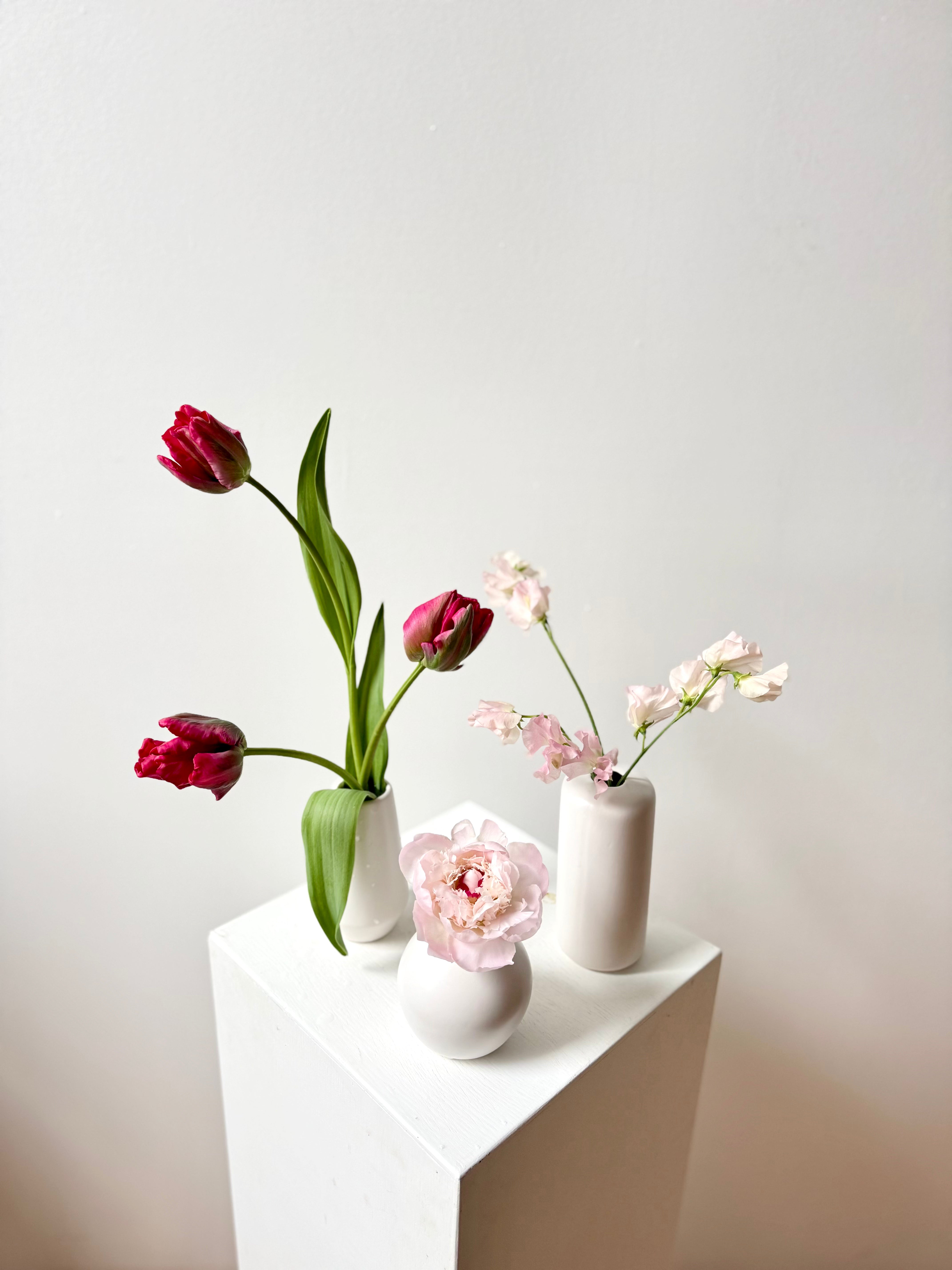 Fresh Flower Trio · Three Ceramic Bud Vases