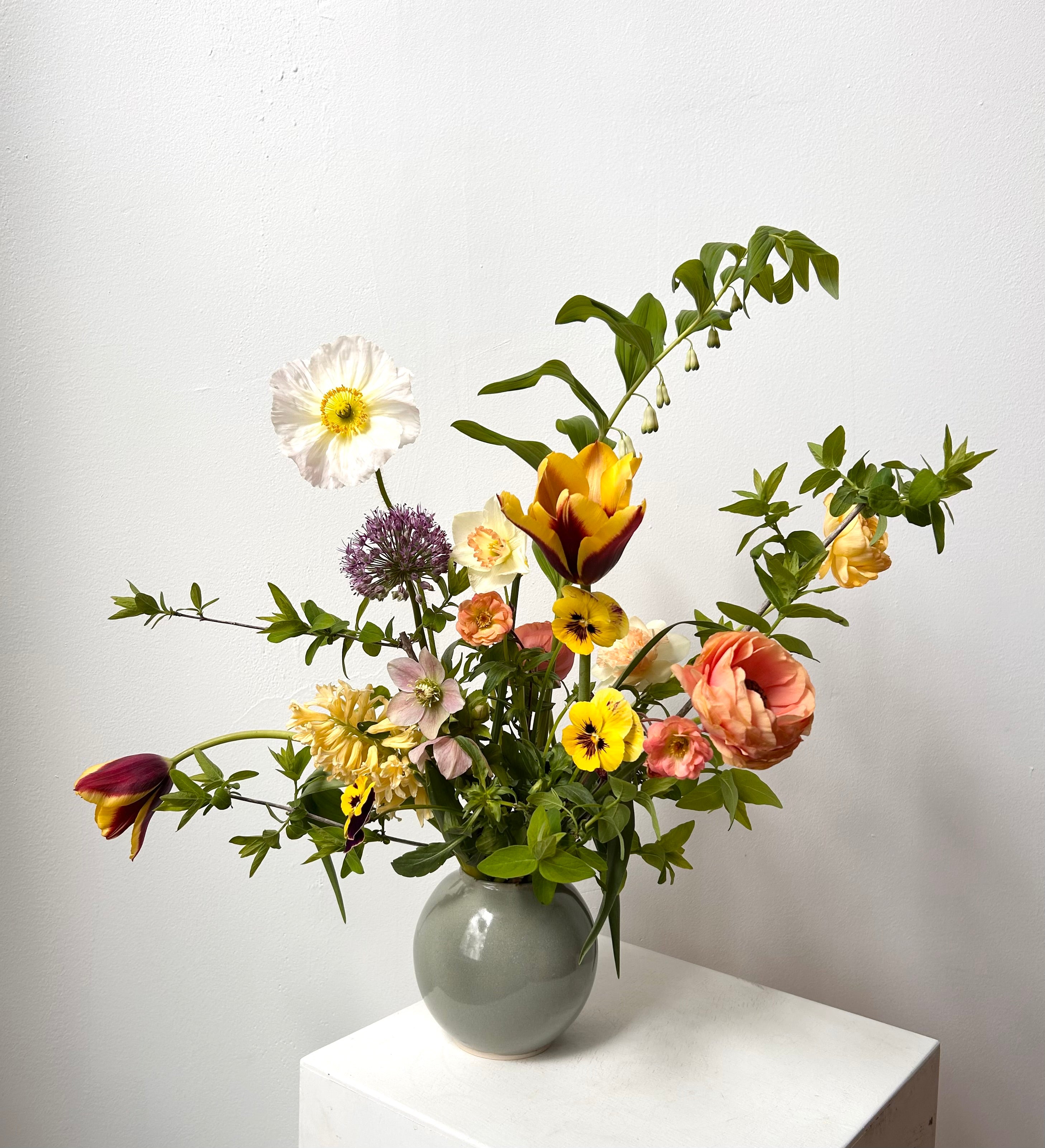 Flower Arrangement • Handmade Maine Ceramic Vase by Object and Totem