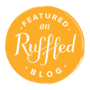 Yellow circle with 'Featured on Ruffled Blog' text