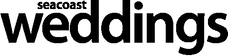 Logo for 'seacoast weddings' with black text on a white background