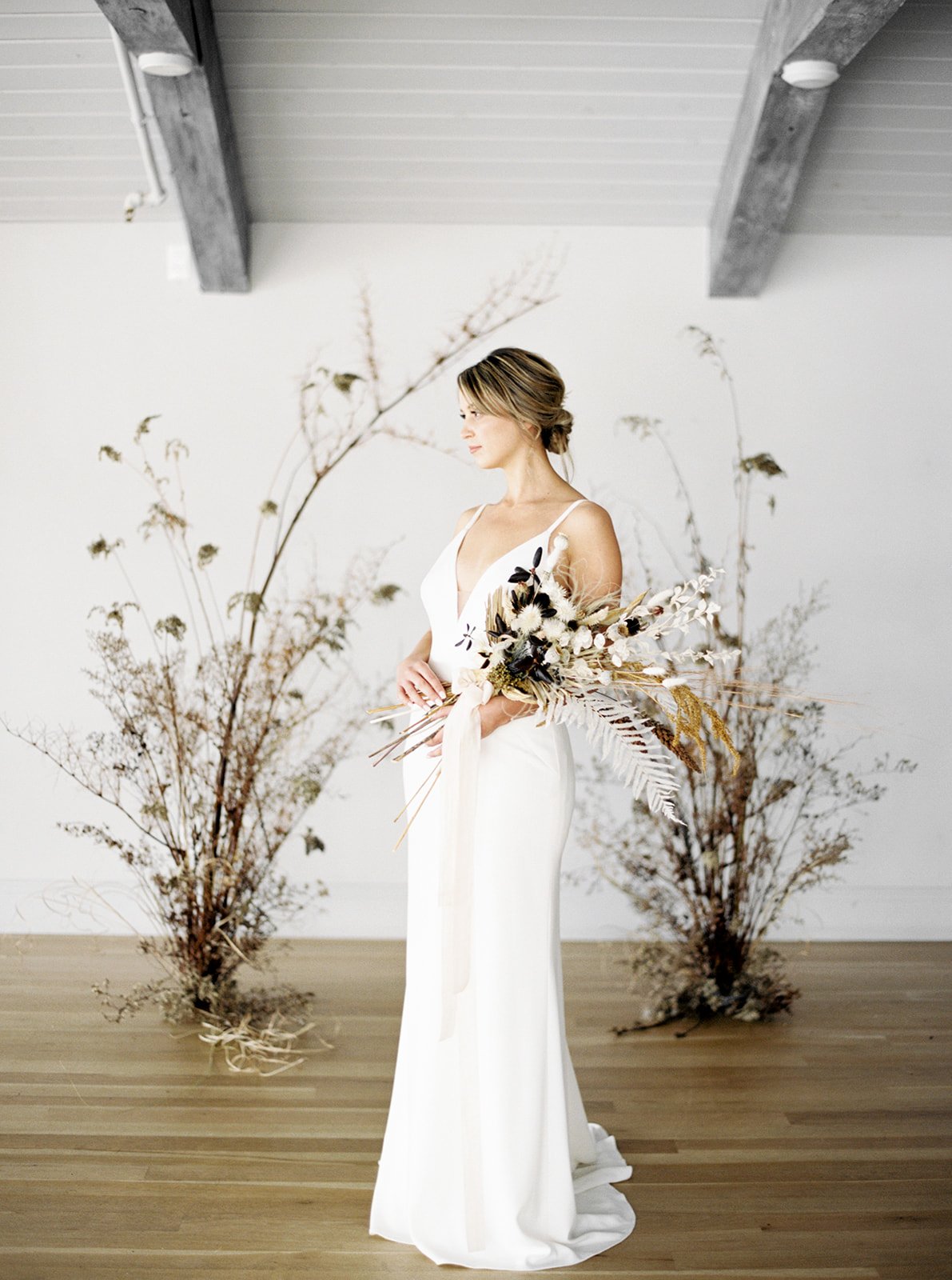 Winter Wedding in Maine with Dreamy Dried Flowers