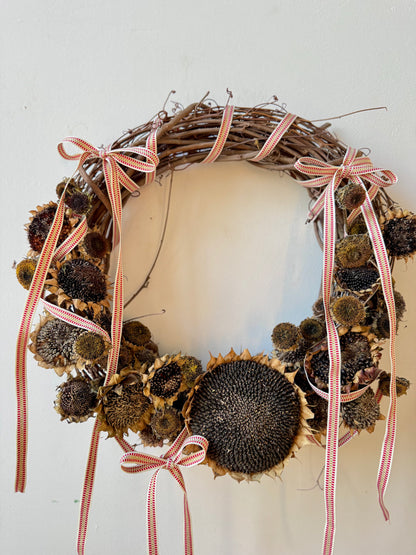 Handcrafted Floral Wreaths with Dried Flowers & Silk Ribbon