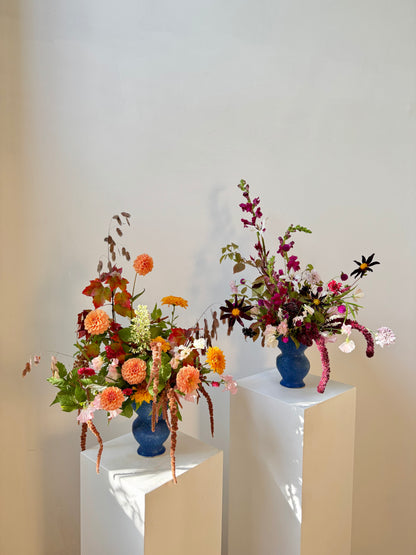 ANK Ceramics Stoneware Vase with Seasonal Flower Arrangement