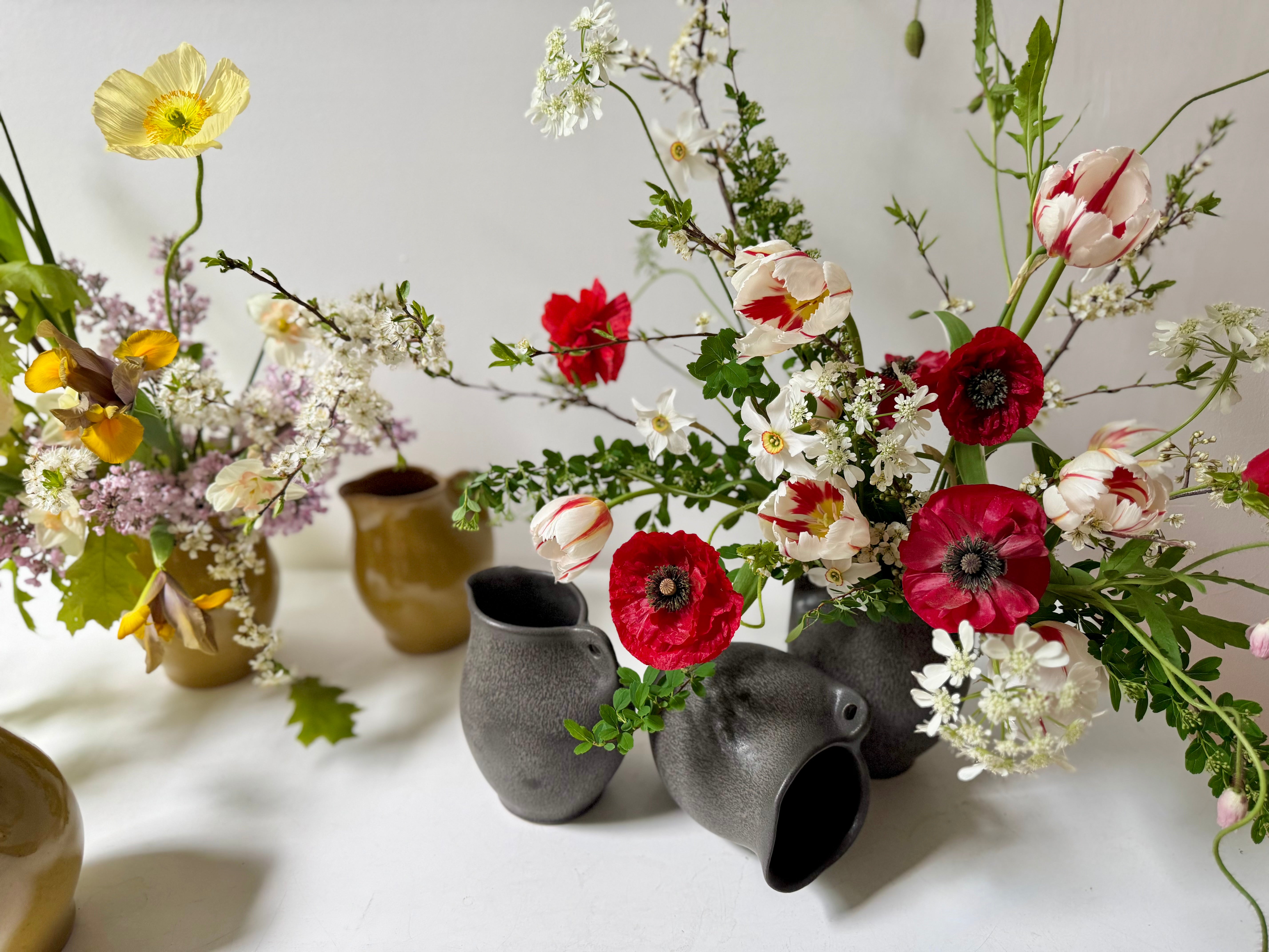 Flower Arrangement · Handmade Maine Ceramic Vase by Campfire Pottery