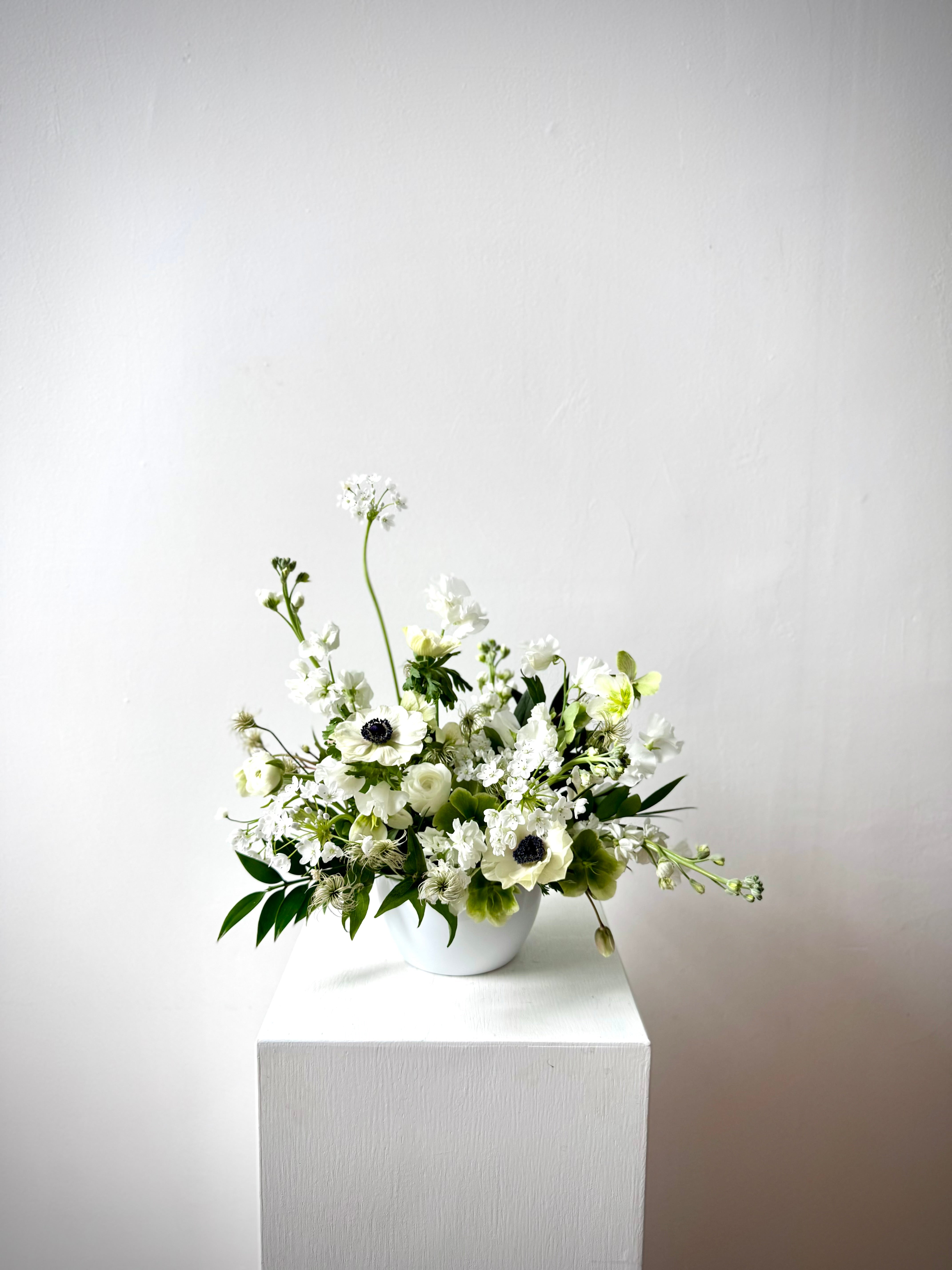 white wedding centerpiece for delivery to maine