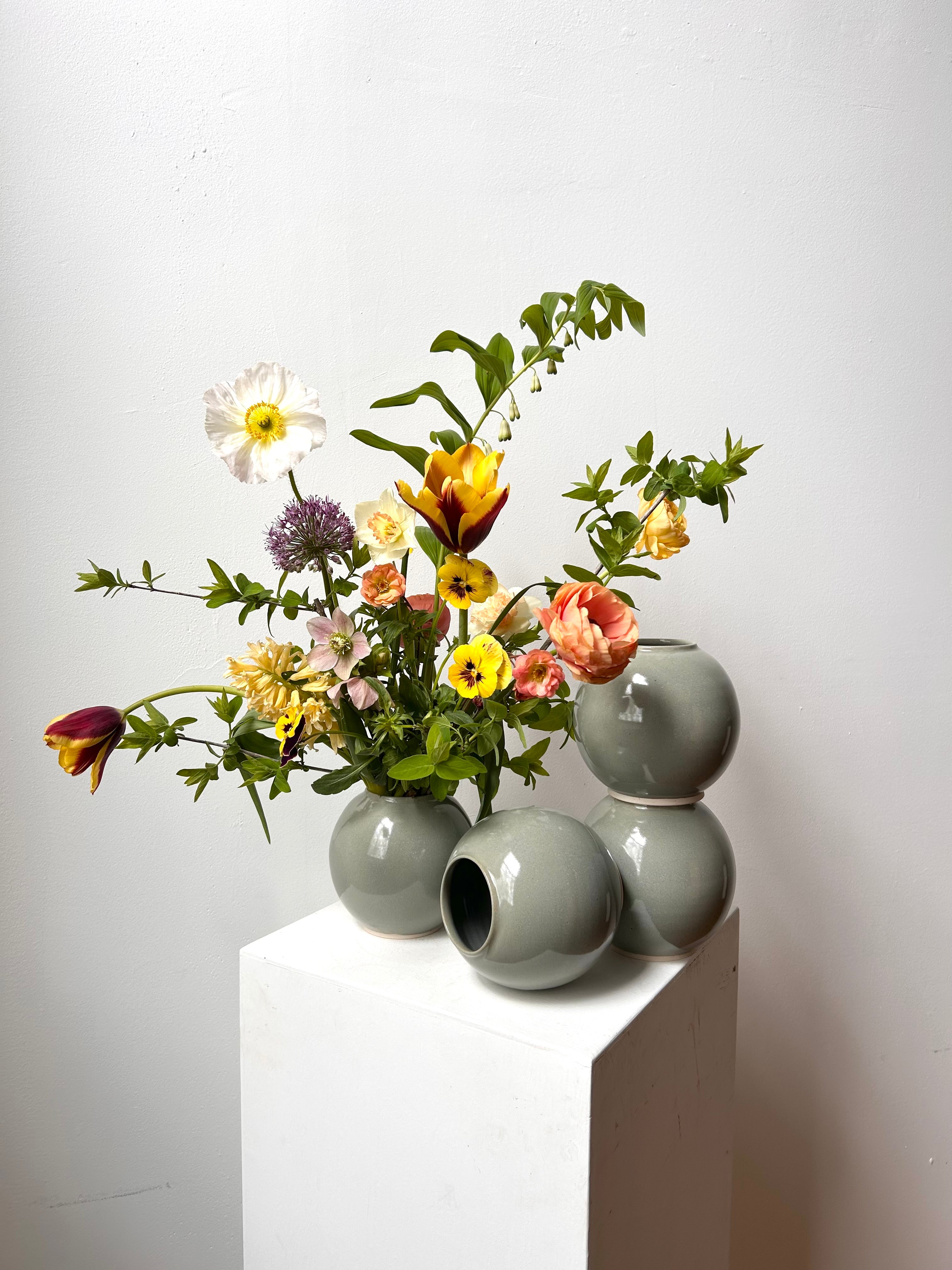 Flower Arrangement • Handmade Maine Ceramic Vase by Object and Totem
