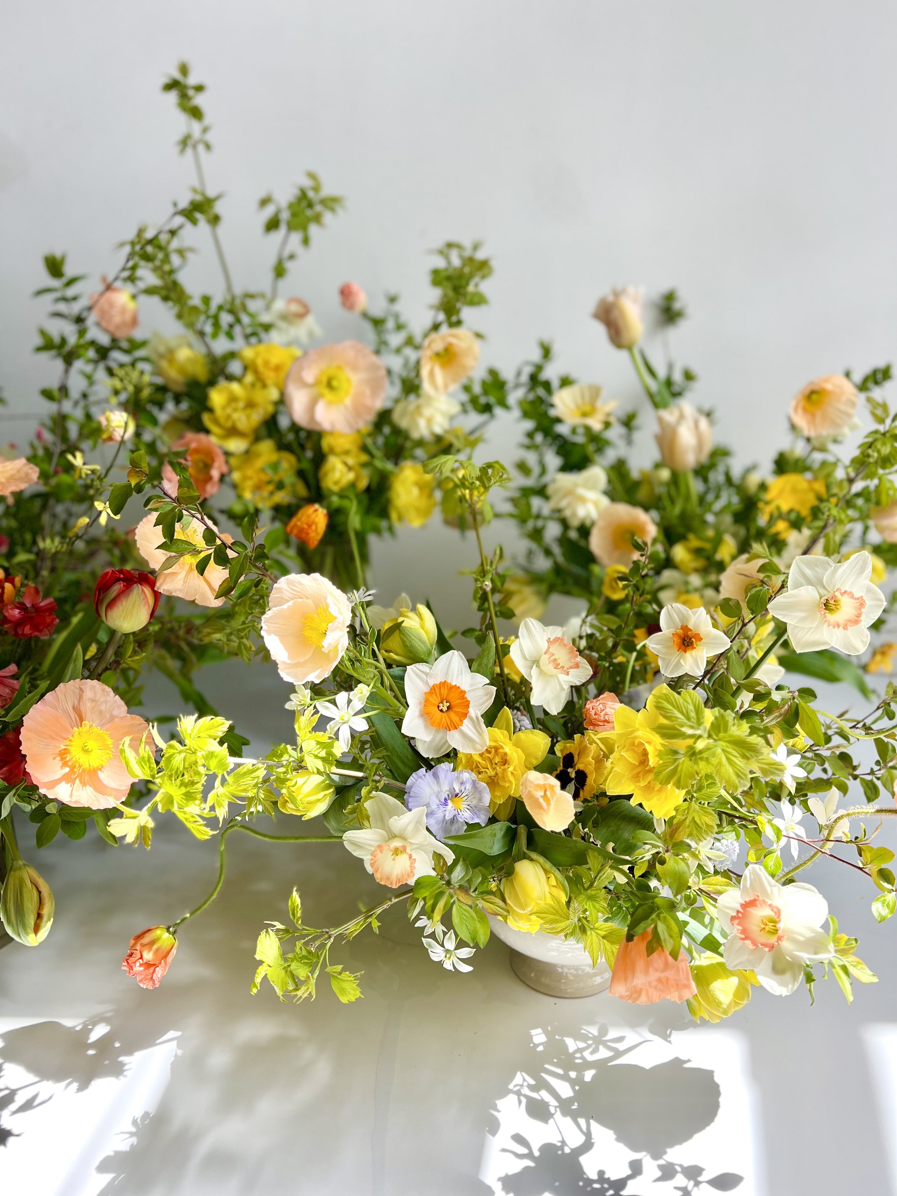 Bouquet of flowers with a white background
